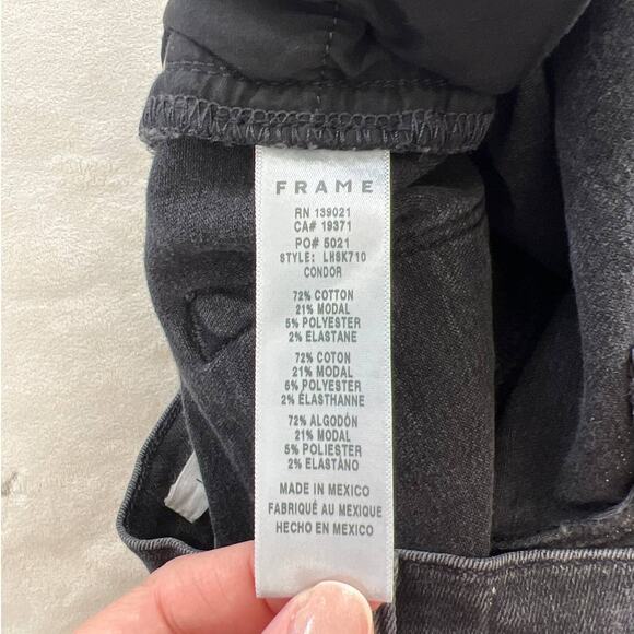 FRAME Denim Le High Skinny Leg Ankle Jeans In Condor Black Women's 27 - Picture 5 of 7